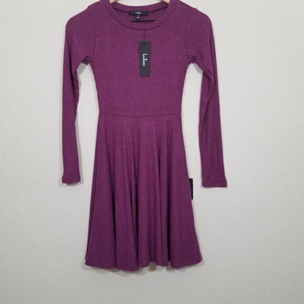 NWT Lulus Long Sleeve Purple Dress Stretch Size XS